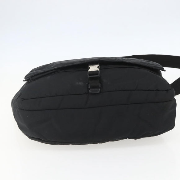 PRADA Shoulder Bag Nylon Black Silver Auth 151621