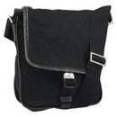 PRADA Shoulder Bag Nylon Black Silver Auth 151622-1