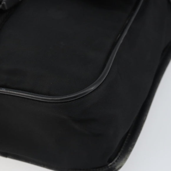PRADA Shoulder Bag Nylon Black Silver Auth 151622