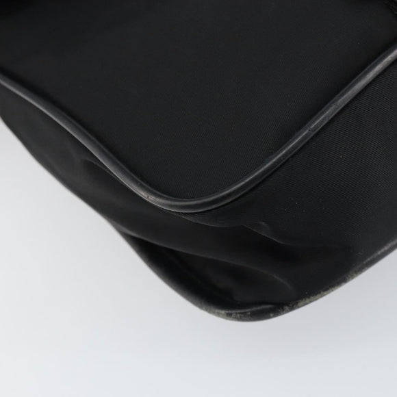 PRADA Shoulder Bag Nylon Black Silver Auth 151622