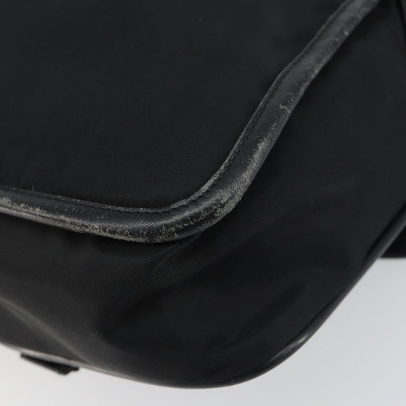 PRADA Shoulder Bag Nylon Black Silver Auth 151622
