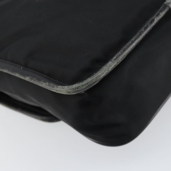 PRADA Shoulder Bag Nylon Black Silver Auth 151622