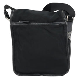 PRADA Shoulder Bag Nylon Black Silver Auth 151622 - 0