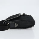 PRADA Shoulder Bag Nylon Black Silver Auth 151622-4