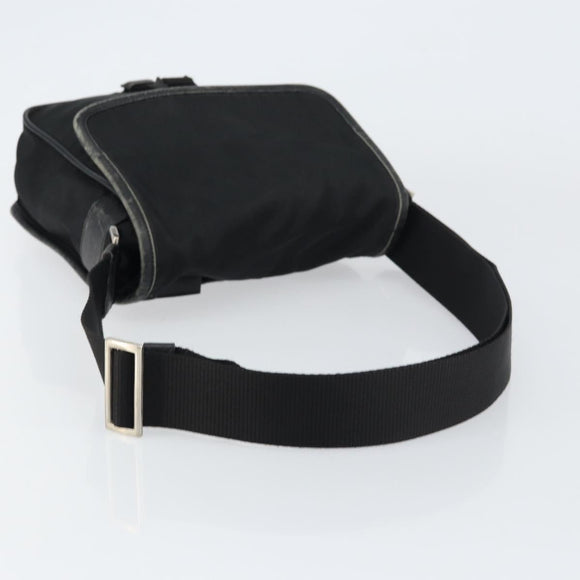 PRADA Shoulder Bag Nylon Black Silver Auth 151622