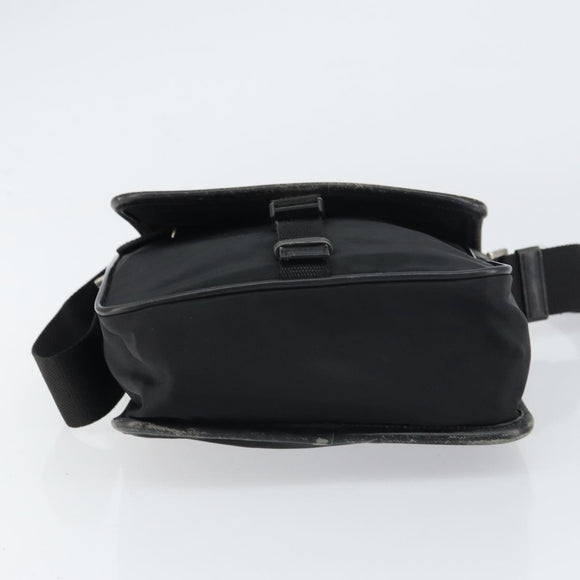 PRADA Shoulder Bag Nylon Black Silver Auth 151622