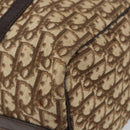 Christian Dior Trotter Canvas Boston Bag Beige Gold Auth 151623-10
