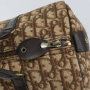 Christian Dior Trotter Canvas Boston Bag Beige Gold Auth 151623-14
