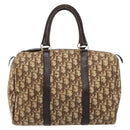 Christian Dior Trotter Canvas Boston Bag Beige Gold Auth 151623-2