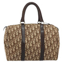 Christian Dior Trotter Canvas Boston Bag Beige Gold Auth 151623-3