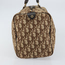 Christian Dior Trotter Canvas Boston Bag Beige Gold Auth 151623-4