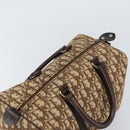 Christian Dior Trotter Canvas Boston Bag Beige Gold Auth 151623-6