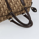 Christian Dior Trotter Canvas Boston Bag Beige Gold Auth 151623-7