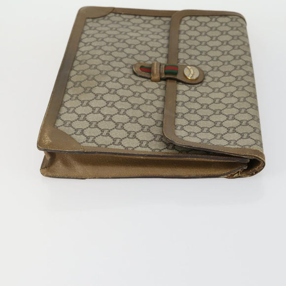 GUCCI GG Supreme Tote Bag PVC Nylon 3 Set Beige Black Auth 151624