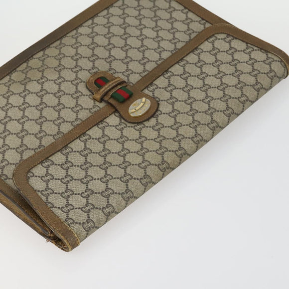 GUCCI GG Supreme Tote Bag PVC Nylon 3 Set Beige Black Auth 151624