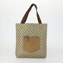 GUCCI GG Supreme Tote Bag PVC Nylon 3 Set Beige Black Auth 151624-2