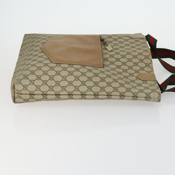 GUCCI GG Supreme Tote Bag PVC Nylon 3 Set Beige Black Auth 151624