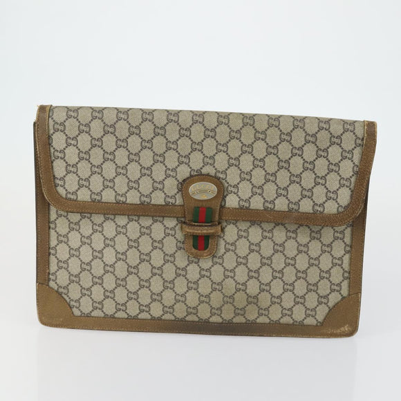 GUCCI GG Supreme Tote Bag PVC Nylon 3 Set Beige Black Auth 151624