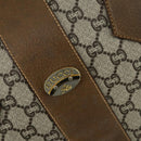GUCCI GG Plus Supreme Boston Bag PVC Beige Gold Auth 151625-17