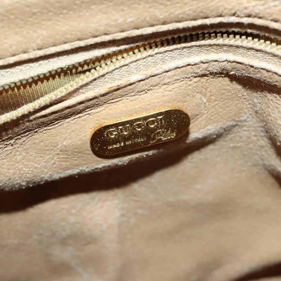 GUCCI GG Plus Supreme Boston Bag PVC Beige Gold Auth 151625
