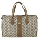 GUCCI GG Plus Supreme Boston Bag PVC Beige Gold Auth 151625-13