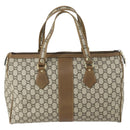 GUCCI GG Plus Supreme Boston Bag PVC Beige Gold Auth 151625-2