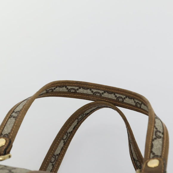 GUCCI GG Plus Supreme Boston Bag PVC Beige Gold Auth 151625