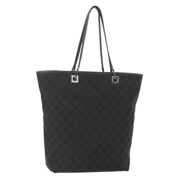 GUCCI GG Canvas Tote Bag Black Silver 31243 Auth 151630