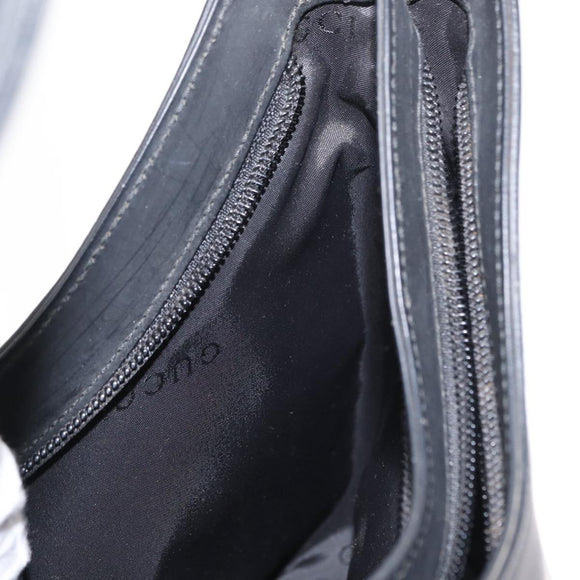 GUCCI Shoulder Bag Enamel Black Silver 001 3778 1705 Auth 151631