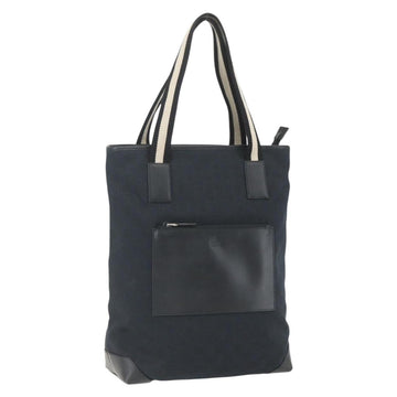 GUCCI GG Canvas Tote Bag Black Silver 019 0401 Auth 151632