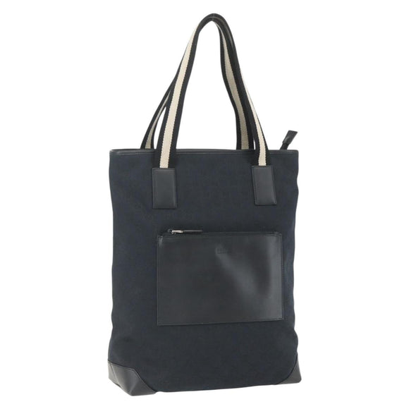 GUCCI GG Canvas Tote Bag Black Silver 019 0401 Auth 151632