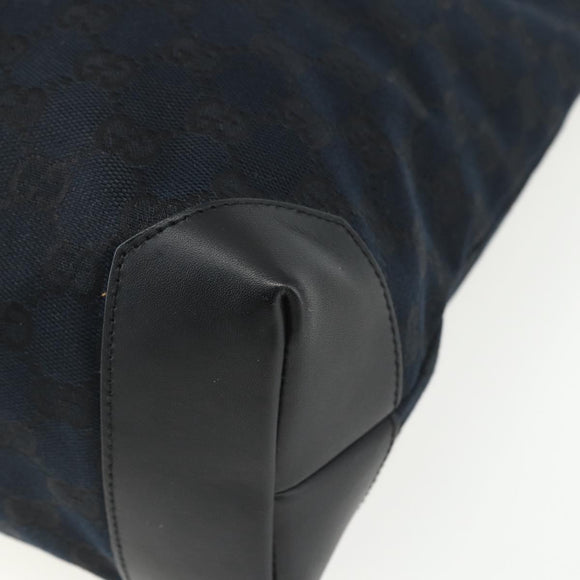 GUCCI GG Canvas Tote Bag Black Silver 019 0401 Auth 151632