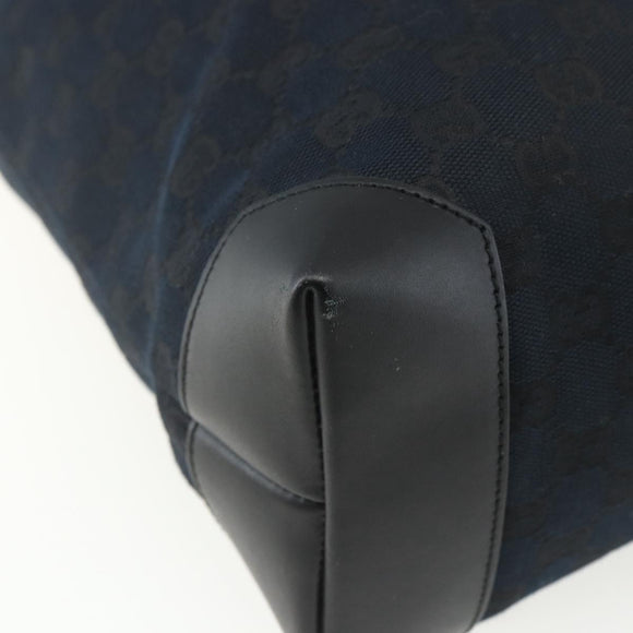 GUCCI GG Canvas Tote Bag Black Silver 019 0401 Auth 151632