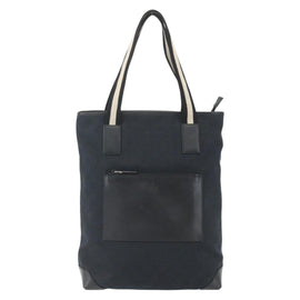 GUCCI GG Canvas Tote Bag Black Silver 019 0401 Auth 151632 - 0