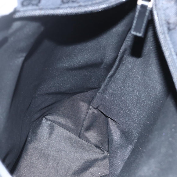 GUCCI GG Canvas Tote Bag Black Silver 019 0401 Auth 151632