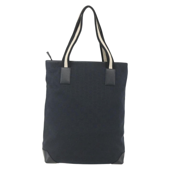 GUCCI GG Canvas Tote Bag Black Silver 019 0401 Auth 151632