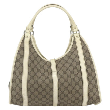 GUCCI GG Supreme Jackie Shoulder Bag PVC Beige Silver 203494 Auth 151634 - 0