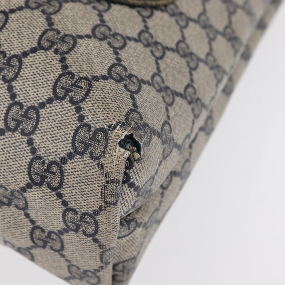 GUCCI GG Plus Supreme Sherry Line Tote Bag PVC Navy Gold 40 02 003 Auth 151637