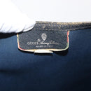 GUCCI GG Plus Supreme Sherry Line Tote Bag PVC Navy Gold 40 02 003 Auth 151637-16