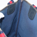 GUCCI GG Plus Supreme Sherry Line Tote Bag PVC Navy Gold 40 02 003 Auth 151637-21