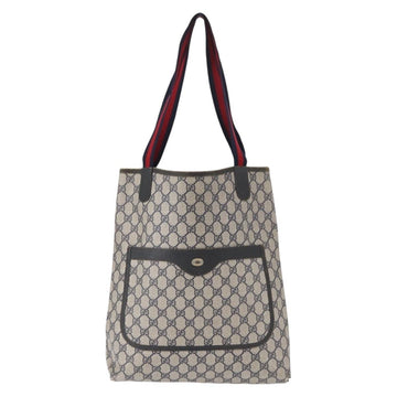 GUCCI GG Plus Supreme Sherry Line Tote Bag PVC Navy Gold 40 02 003 Auth 151637 - 0