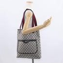 GUCCI GG Plus Supreme Sherry Line Tote Bag PVC Navy Gold 40 02 003 Auth 151637-22