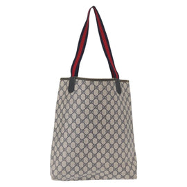 GUCCI GG Plus Supreme Sherry Line Tote Bag PVC Navy Gold 40 02 003 Auth 151637 - 0