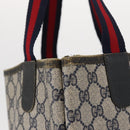 GUCCI GG Plus Supreme Sherry Line Tote Bag PVC Navy Gold 40 02 003 Auth 151637-5
