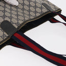 GUCCI GG Plus Supreme Sherry Line Tote Bag PVC Navy Gold 40 02 003 Auth 151637-7