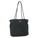 PRADA Tote Bag Nylon Black Silver Auth 151639-1