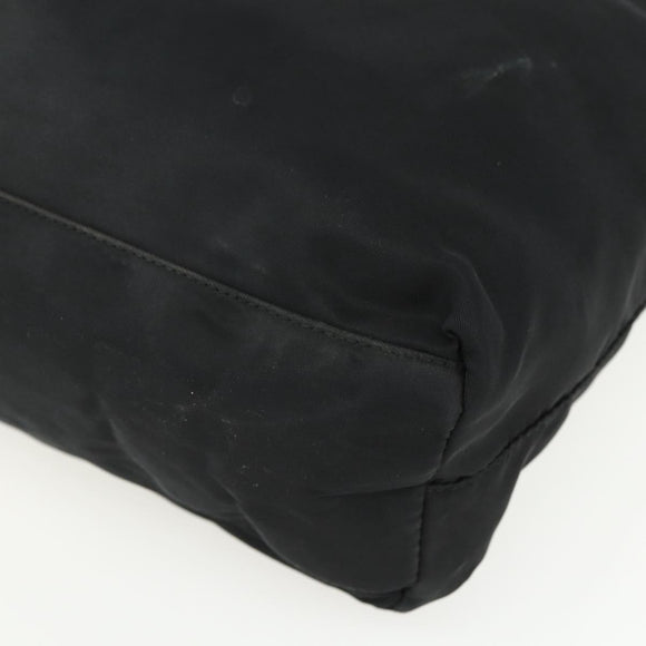 PRADA Tote Bag Nylon Black Silver Auth 151639