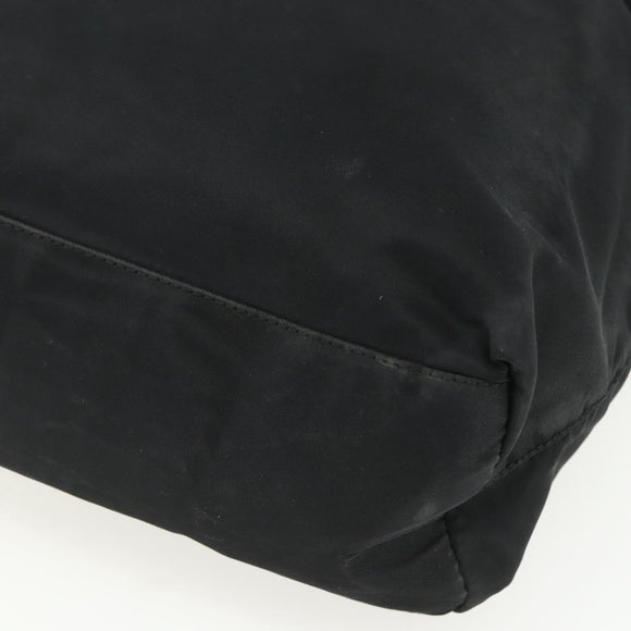 PRADA Tote Bag Nylon Black Silver Auth 151639