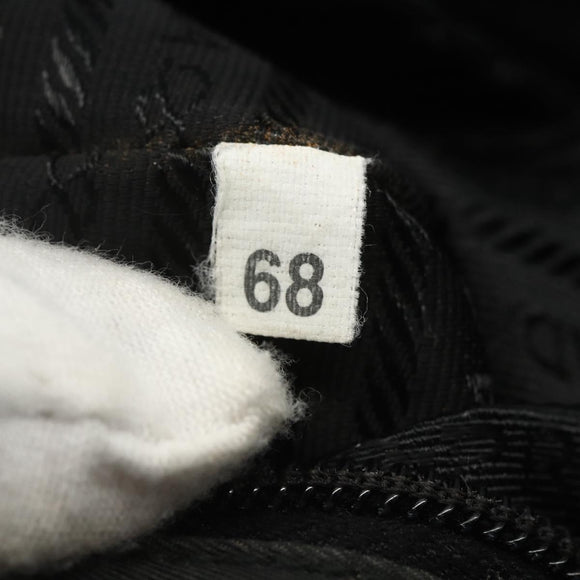 PRADA Tote Bag Nylon Black Silver Auth 151639