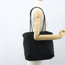 PRADA Tote Bag Nylon Black Silver Auth 151639-23